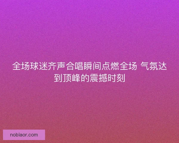 全场球迷齐声合唱瞬间点燃全场 气氛达到顶峰的震撼时刻